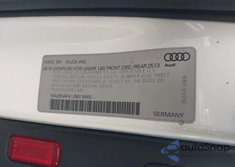 2018 Audi A4 2.0T Premium/2.0T Tech Premium из США, поврежденный, VIN WAUENAF41JN019665